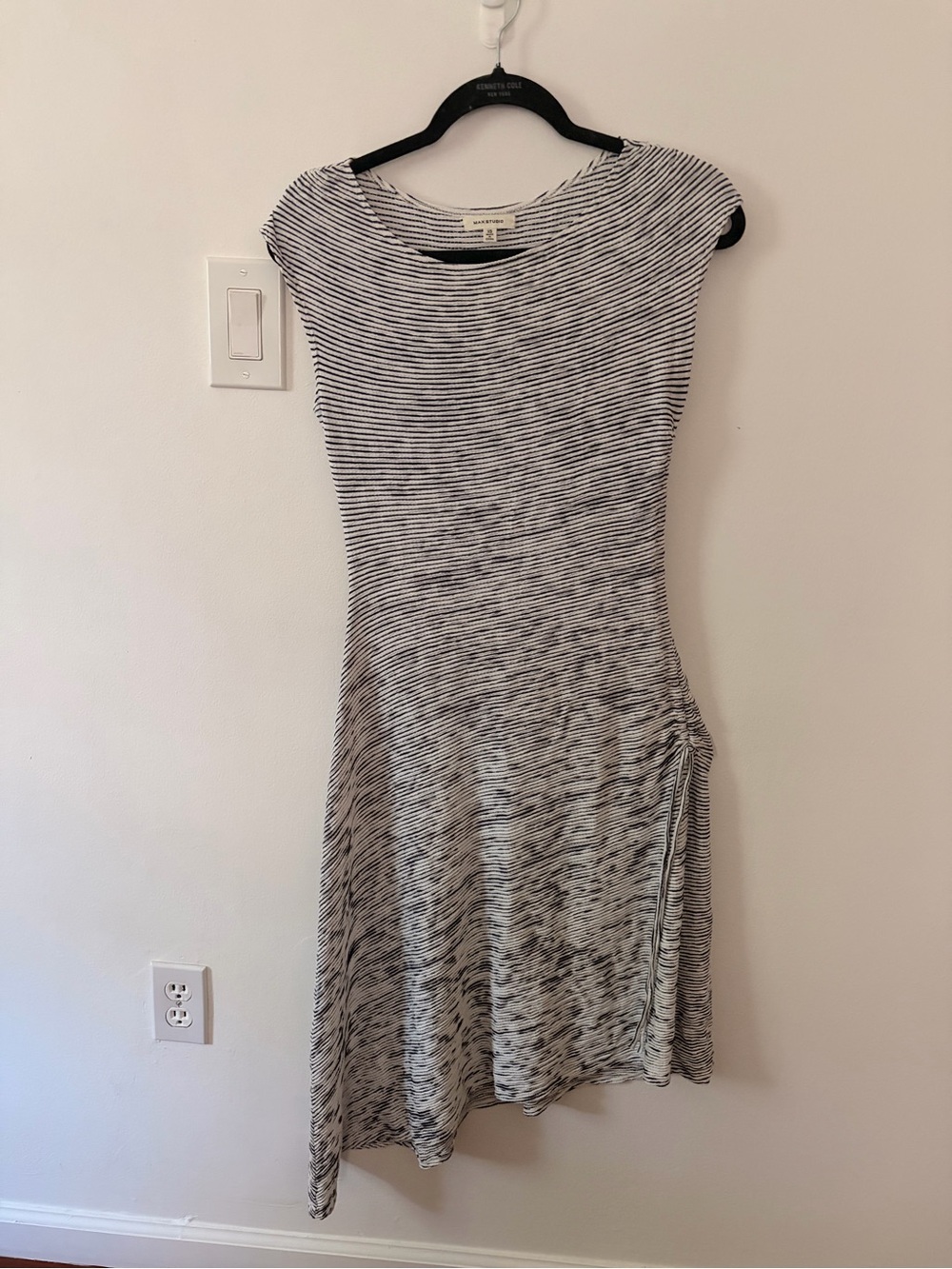 Max Studio Black & White Striped Midi Dress